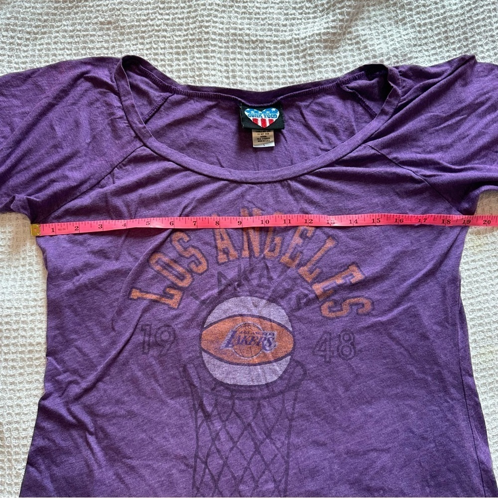 Los Angeles Lakers Purple Womens size small Junk Food top LA basketball t shirt - Picture 4 of 6